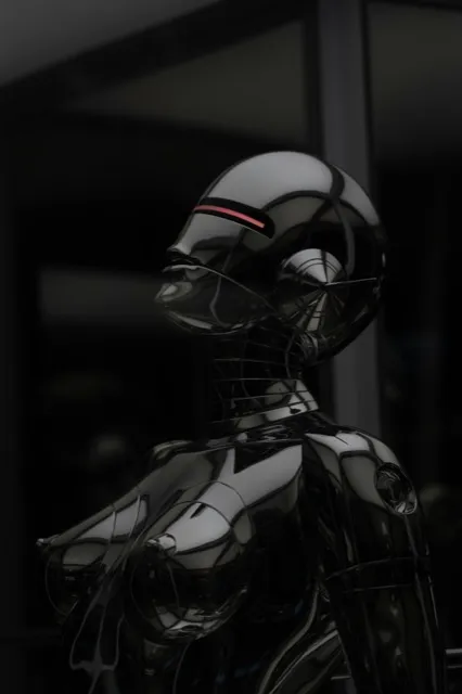 A sleek chrome robot gazing into the distance — the uncertain future of AI agents in open-source software development
