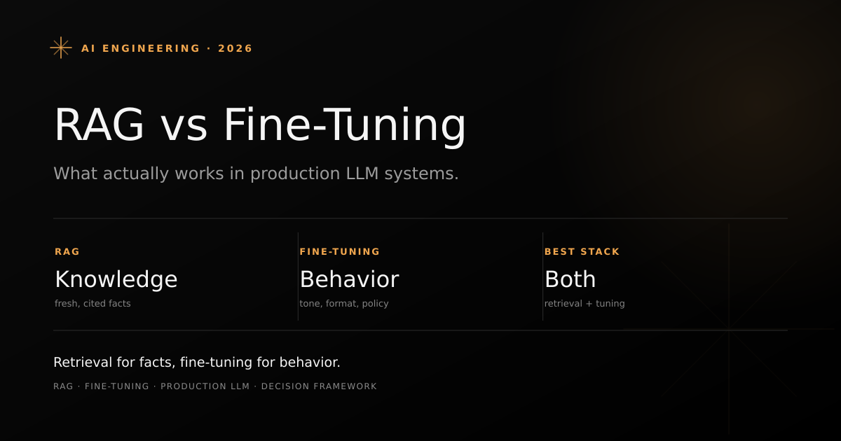 RAG vs fine-tuning architecture comparison for LLMs